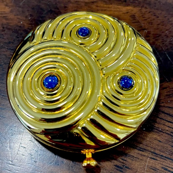 Vintage Estee Lauder Lucidity Pressed Powder Compact~New~GOLDEN SWIRLS - Picture 1 of 3